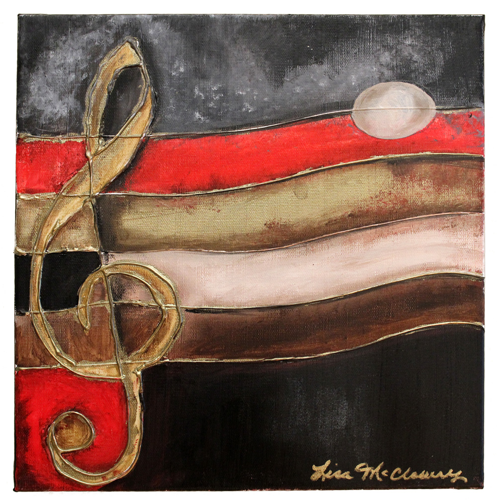 1000x1014 Treble Clef Amp Whole Note Lisa Mcclowry Works Of Art - Treble Clef Painting