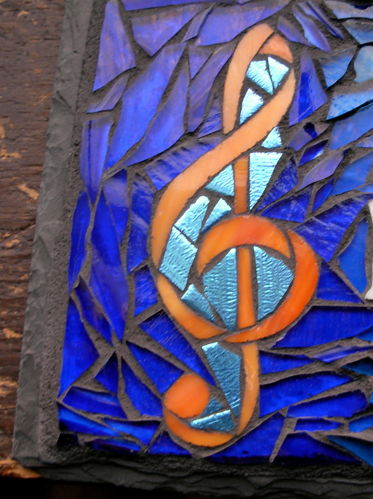 748x1000 Treble Clef. Hearing Music In Color. Mosaic By Nutmeg - Treble Clef Painting