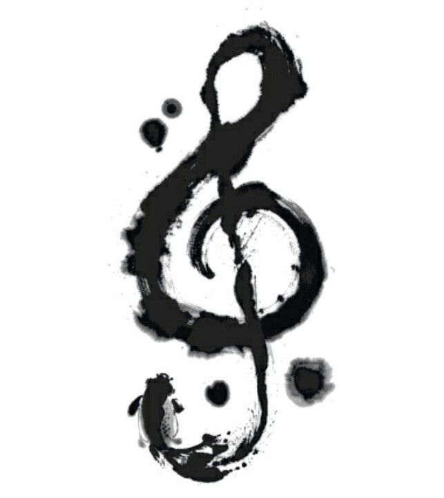 643x720 Microphone And Music Notes Tattoos - Treble Clef Painting