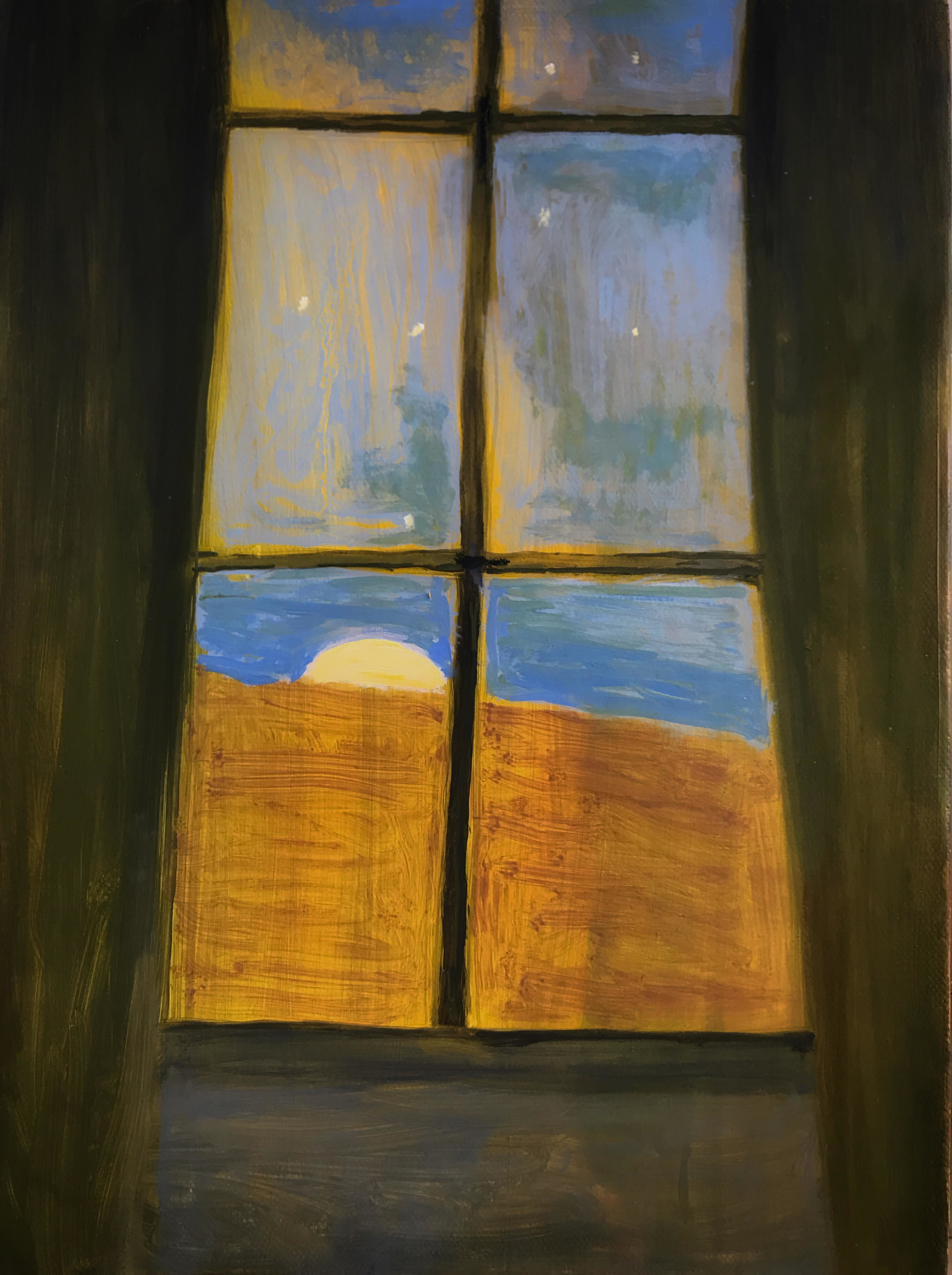 2500x3348 Paintings Susan Hall Art - Tree Blowing In The Wind Painting