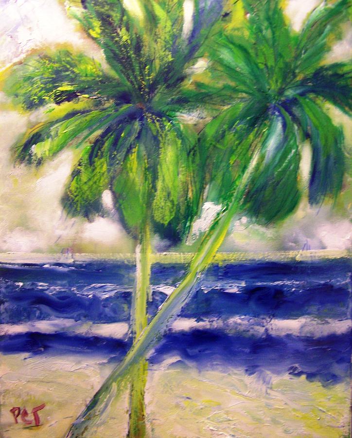 724x900 Palm Trees Blowing In The Wind Painting By Patricia Taylor - Tree Blowing In The Wind Painting