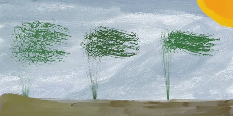 770x385 Saatchi Art Trees Blowing In The Wind Painting By Paul Foley - Tree Blowing In The Wind Painting