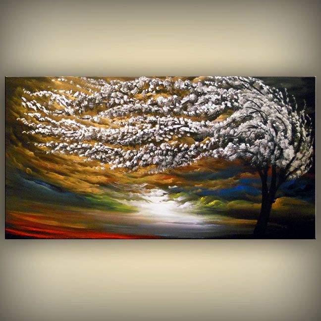 648x648 Art Abstract Painting Original Painting Art Original Abstract - Tree Blowing In The Wind Painting