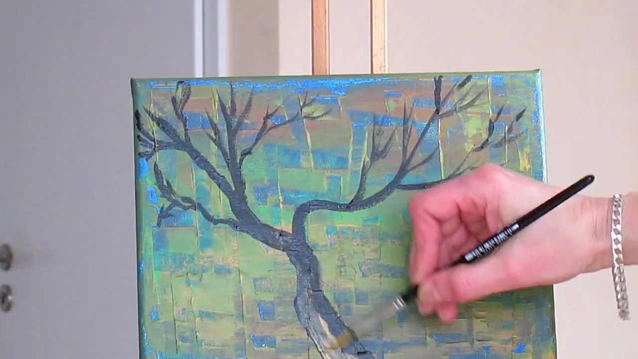 1280x720 Tanja Bell Abstract Art How To Paint Tree Branches Tutorial Simple - Tree Branch Painting