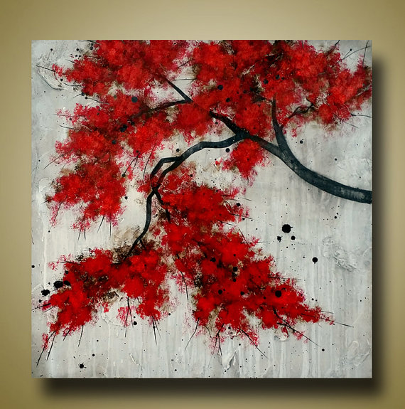 570x575 Tree Leaves Painting - Tree Branch Painting