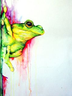 236x315 An Original Watercolour Tree Frog Painting By Artist Maria Moss - Tree Frog Painting