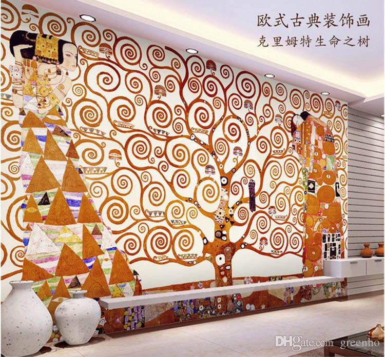 750x696 Klimt Painting Wall Mural The Tree Of Life Photo Wallpaper Custom - Tree Of Life Famous Painting