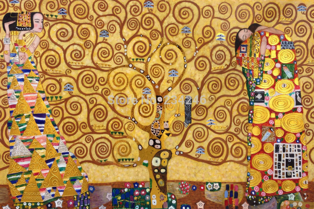1000x667 Online Shop Famous Wall Decoration Painting Gustav Klimt The Tree - Tree Of Life Famous Painting