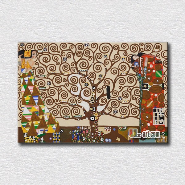 600x600 2018 Modern Art Tree Of Life By Klimt Reproduction Painted - Tree Of Life Famous Painting