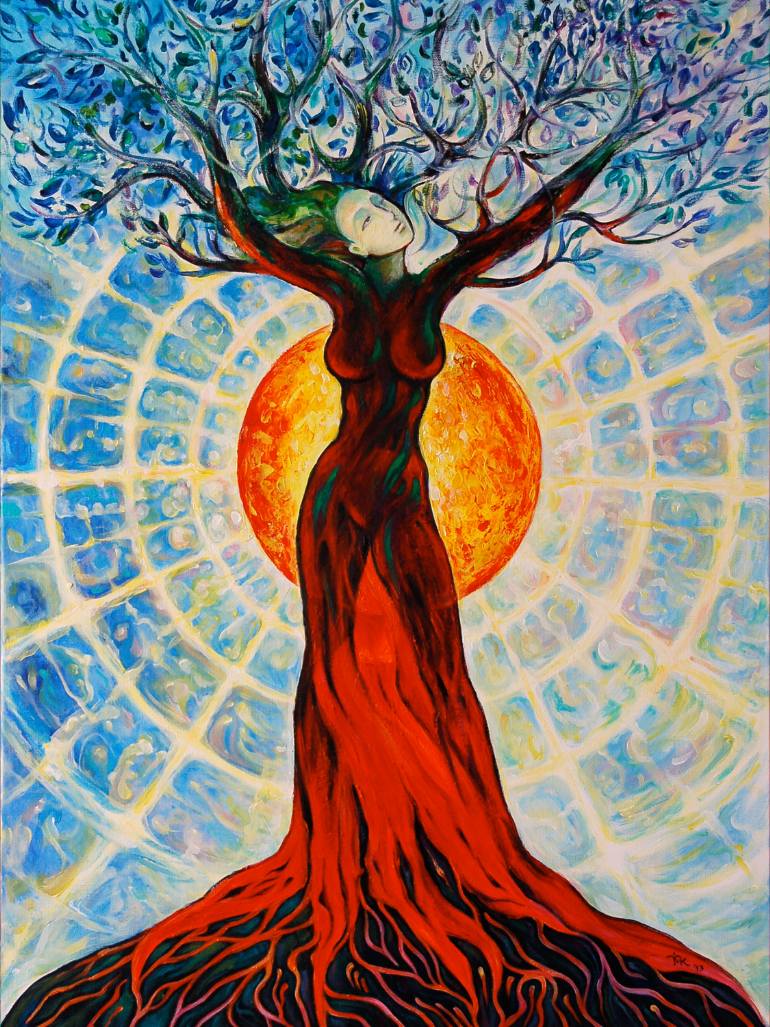 770x1027 Saatchi Art The Tree Of Life Joy Painting By Margarita Kriebitzsch - Tree Of Life Painting