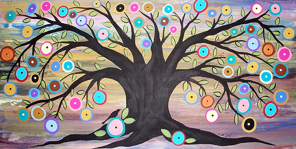 600x302 Tree Of Life And Bird Painting By Karla Gerard - Tree Of Life Painting