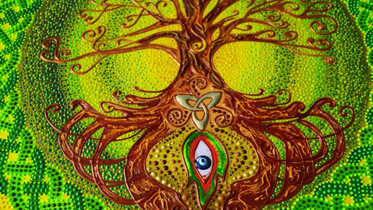 1280x720 Celtic Tree Of Life Dot Painting - Tree Of Life Painting