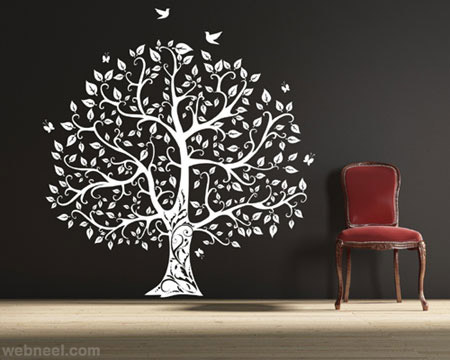 450x360 35 Stunning And Beautiful Tree Paintings For Your Inspiration - Tree Of Life Wall Painting
