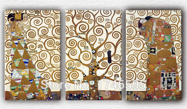 600x349 Big Size Modern Living Room Home Decorative Gustav Klimt Tree - Tree Of Life Wall Painting