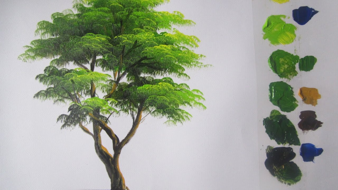 1280x720 How To Paint A Tree In Acrylics Lesson 5 - Tree Painting