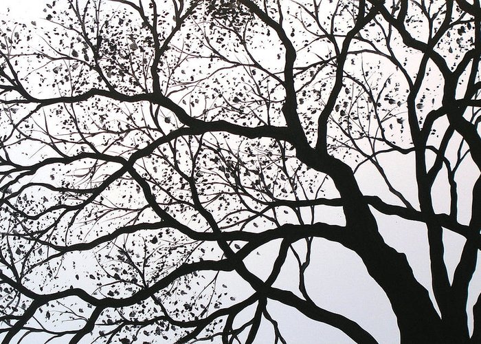 700x500 Original Abstract Black And White Landscape Trees Art Painting - Tree Painting Black And White