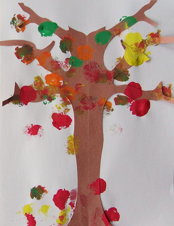 569x737 Pompom Painted Fall Tree Craft Fall Trees, Tree Crafts And Craft - Tree Painting For Kids