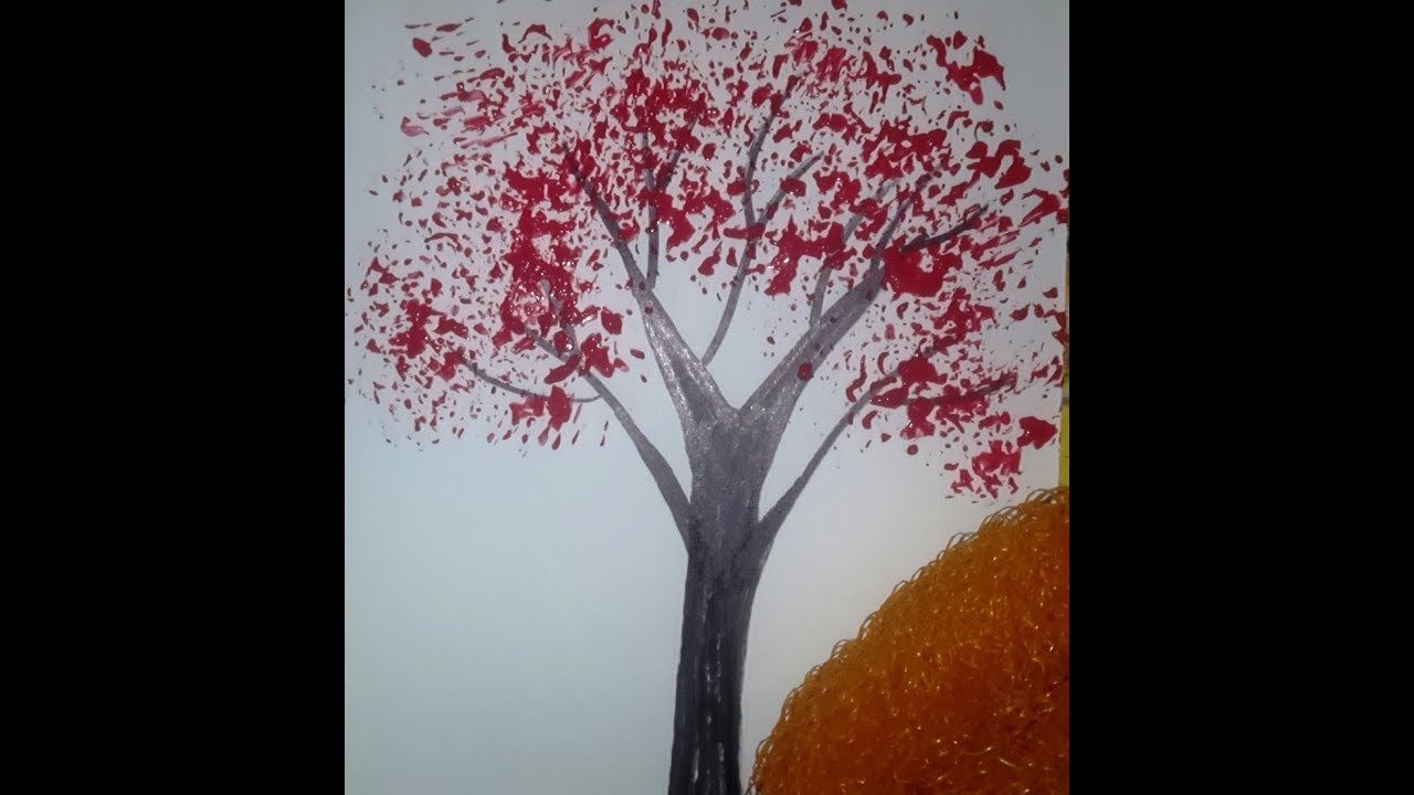 1280x720 Tree Painting For Kids Paint Tree With Scrubber Easy Simple - Tree Painting For Kids