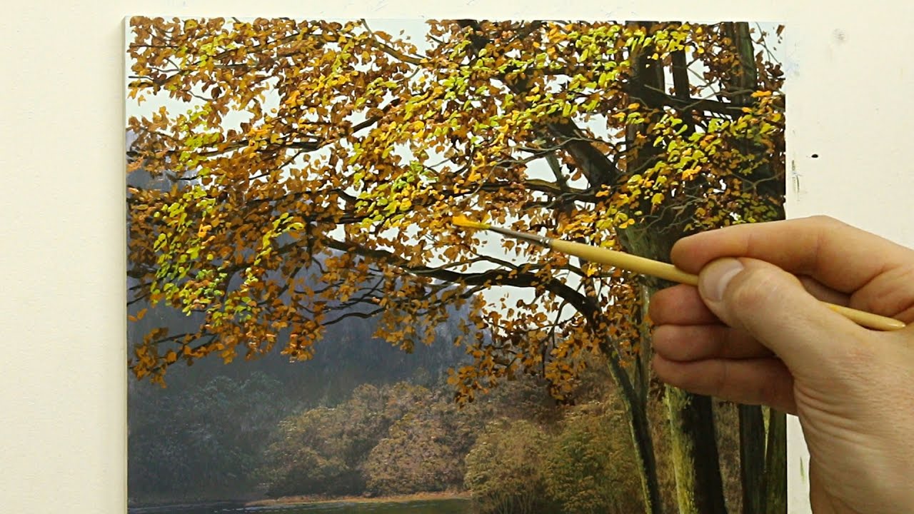 1280x720 49 How To Paint An Autumn Tree Oil Painting Tutorial - Tree Painting Images