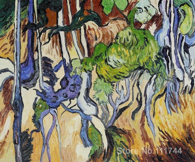 640x533 Hand Painted Art On Canvas Tree Roots And Tree Trunks Vincent Van - Tree Roots Painting