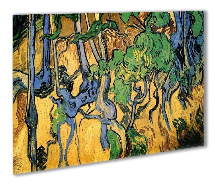 750x652 Tree Roots And Trunks By Van Gogh Outdoor Metal Print Canvas Art - Tree Roots Painting