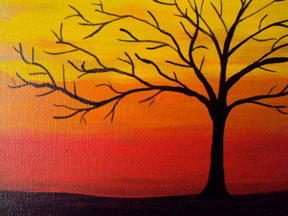 Tree Silhouette Painting At Paintingvalley Com Explore Collection Of Tree Silhouette Painting