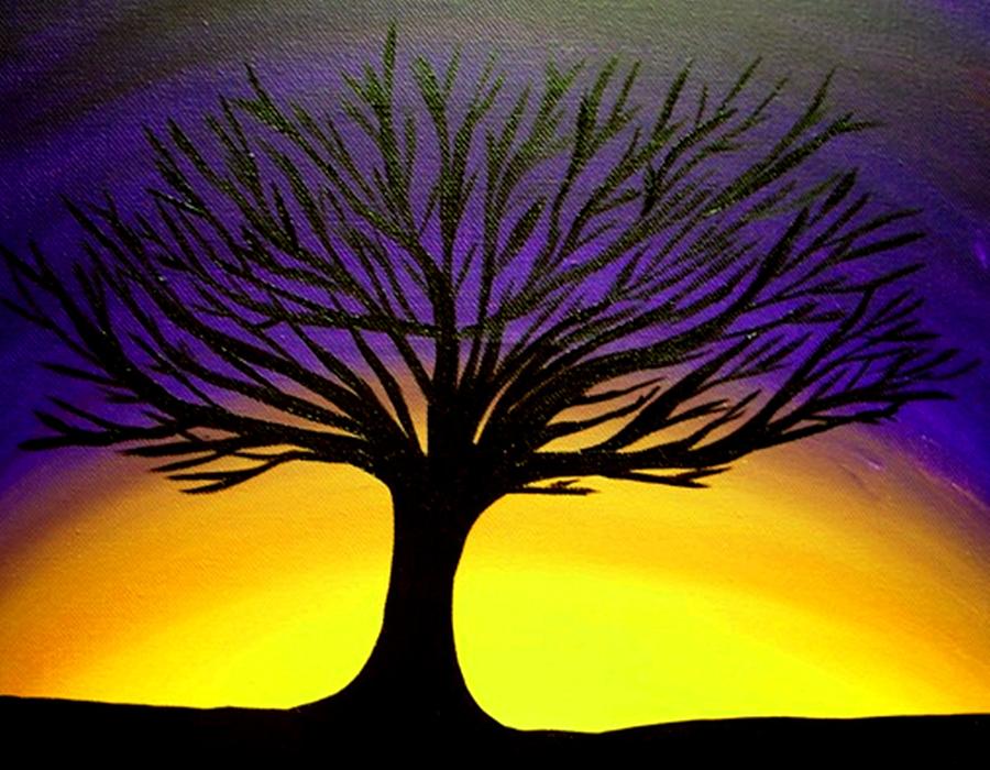 Tree Silhouette Painting At Paintingvalley Com Explore Collection Of Tree Silhouette Painting