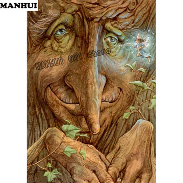 640x640 Diamond Painting House Decoration Square 5d Diy Diamond Painting - Tree Stump Painting