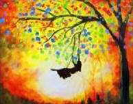 194x152 Painting Circle Tree Swing - Tree Swing Painting