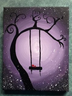 236x314 Acrylic Painting Tree With Swing Decorations - Tree Swing Painting