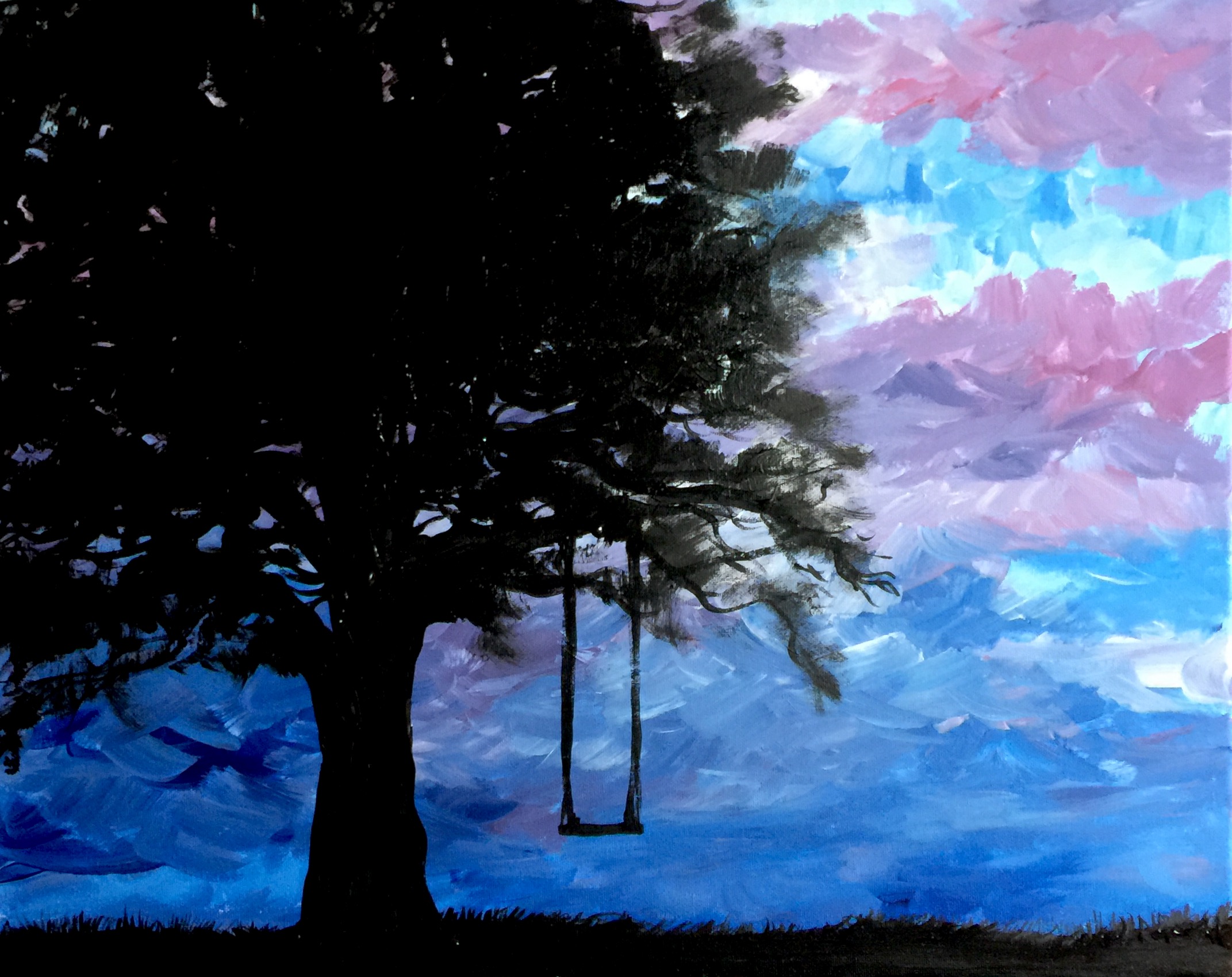 2143x1699 Backyard Tree Swing Paint Nite Event - Tree Swing Painting