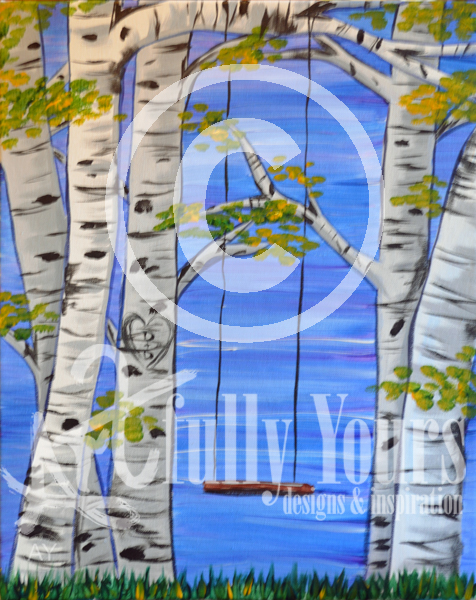 476x600 Birch Tree Swing Pyop Marketplace - Tree Swing Painting