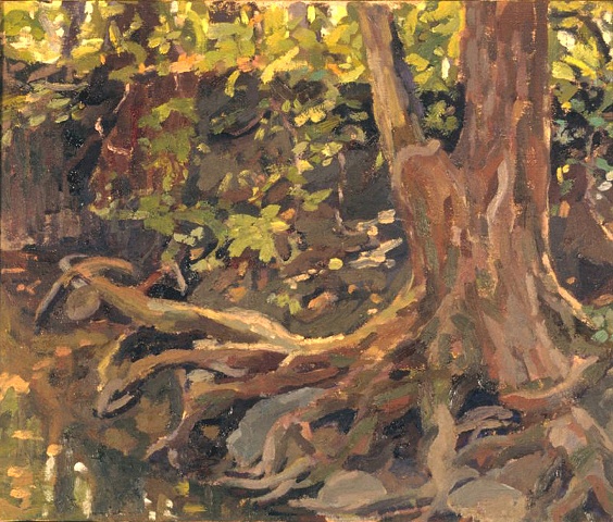 564x480 Kathy A. Moore Paintings And Drawings - Tree With Roots Painting