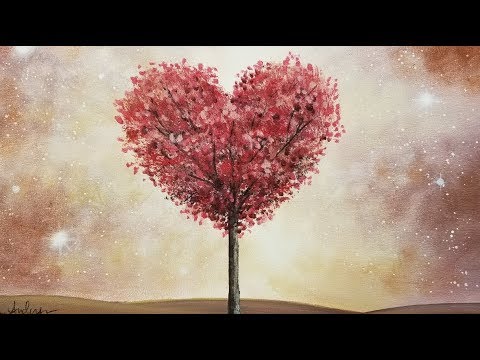 480x360 Heart Tree Live Beginner Acrylic Painting Tutorial - Tree With Roots Painting