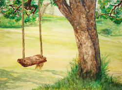 250x185 Tree Swing Paintings - Tree With Swing Painting