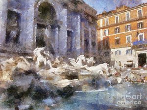 300x225 Trevi Fountain Paintings Fine Art America - Trevi Fountain Painting