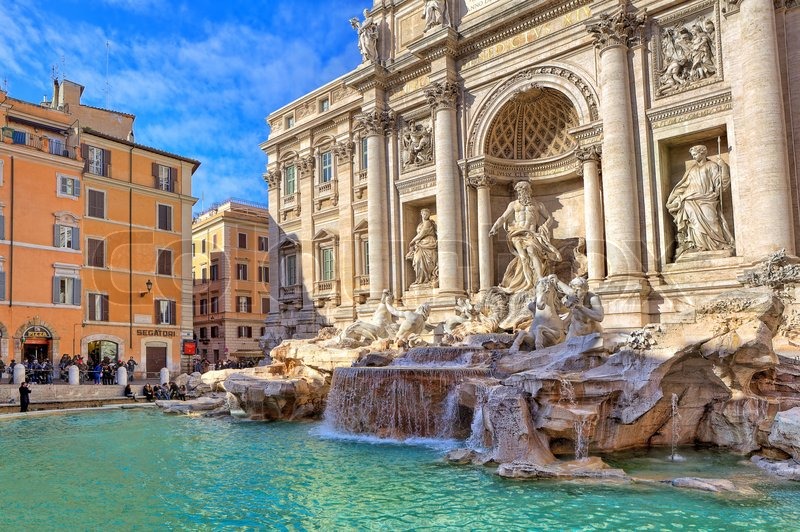 800x532 Trevi Fountain Rome, Italy. Stock Photo Colourbox - Trevi Fountain Painting
