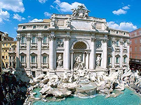 463x347 Rainbow Snail Canvas Prints - Trevi Fountain Painting