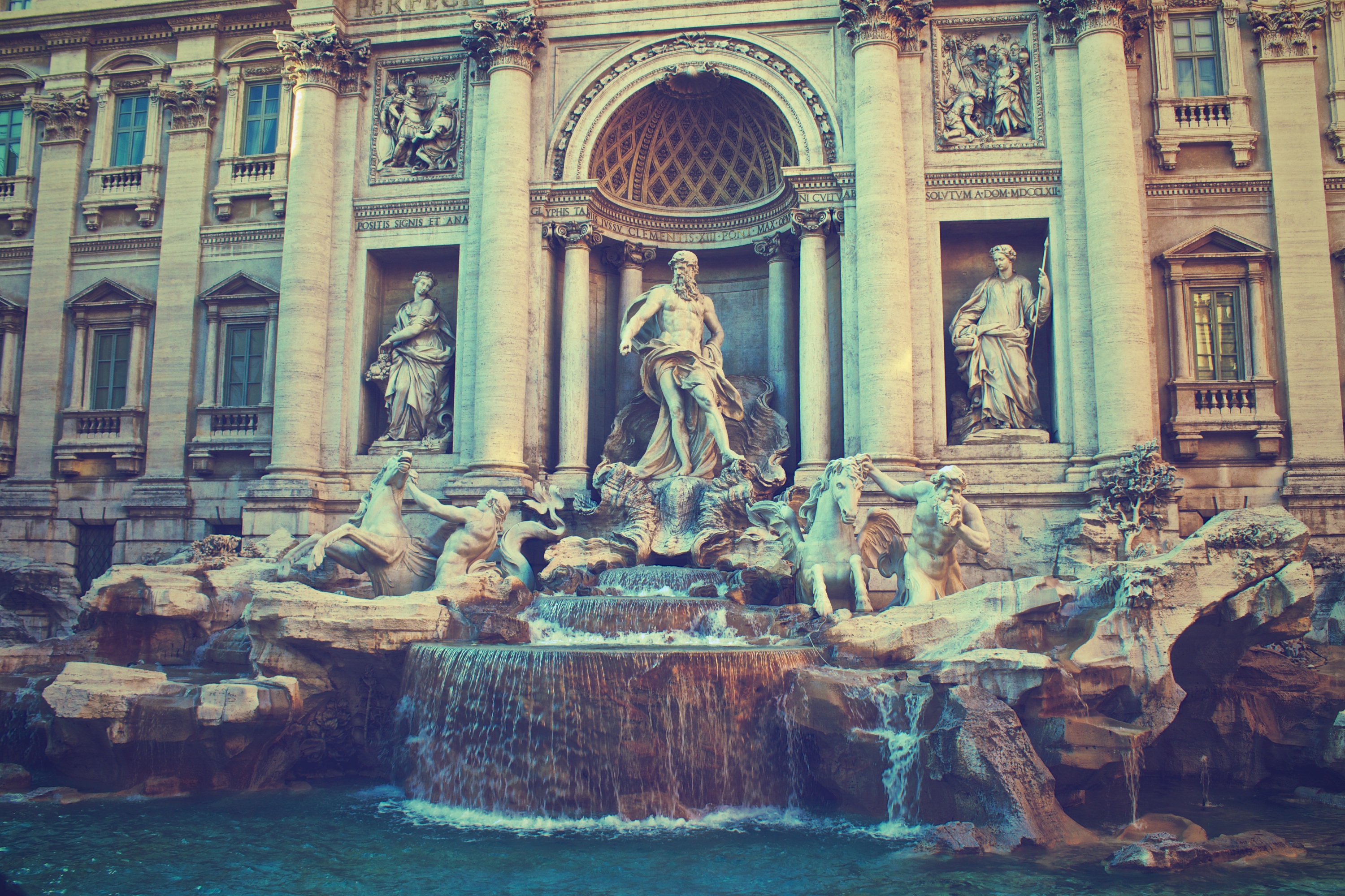 3000x2000 Free Images Water, Architecture, Monument, Statue, Landmark - Trevi Fountain Painting