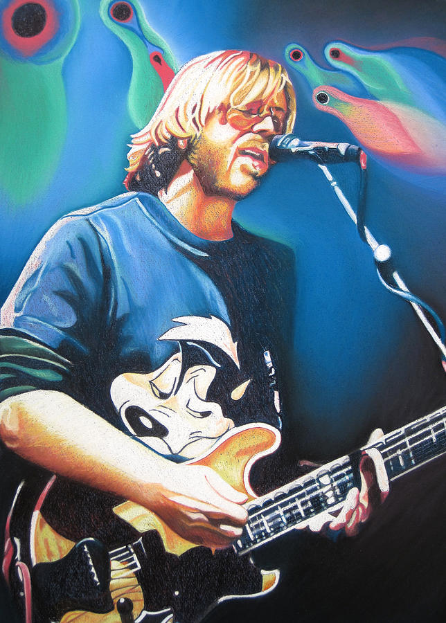 644x900 Trey Anastasio And Lights Drawing By Joshua Morton - Trey Anastasio Painting