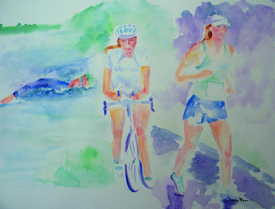 900x685 Time To Tri Painting By Sandy Ryan - Tri Painting