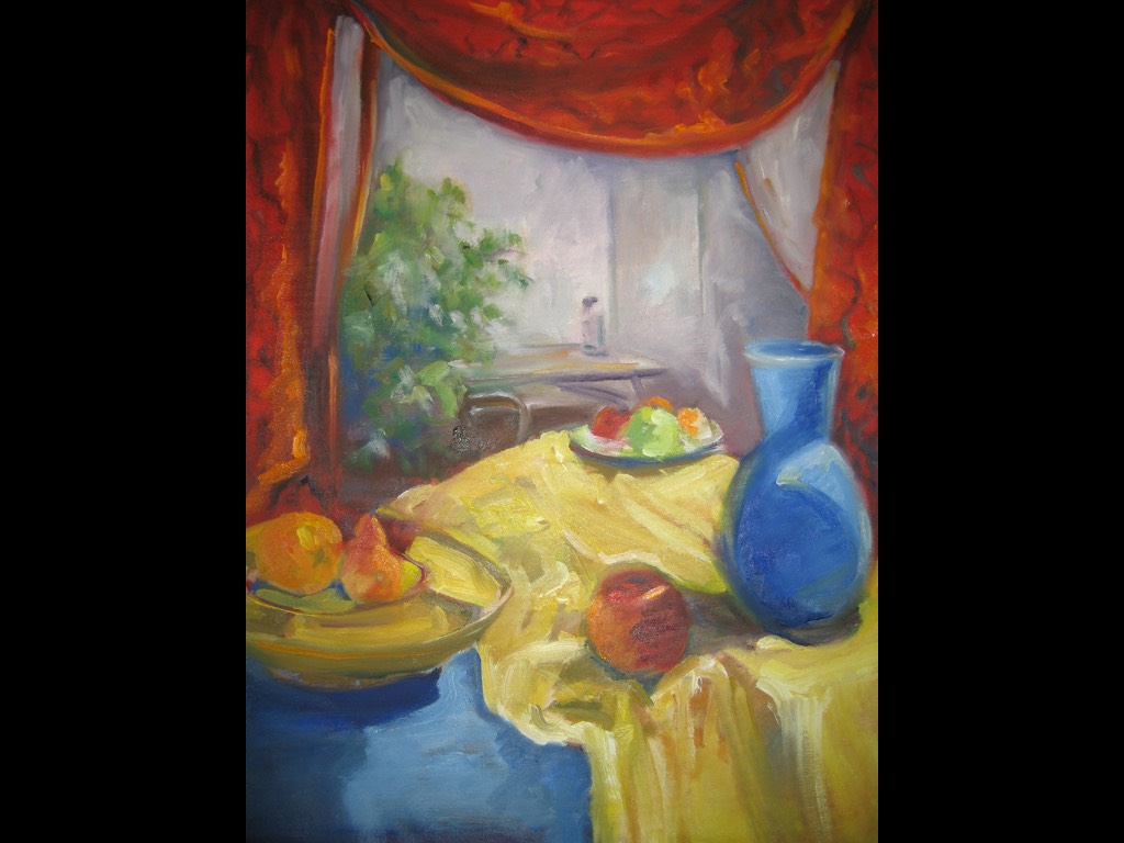 1024x768 Triadic Color Scheme, Oil On Canvas, X Sally Jacobs - Triadic Painting