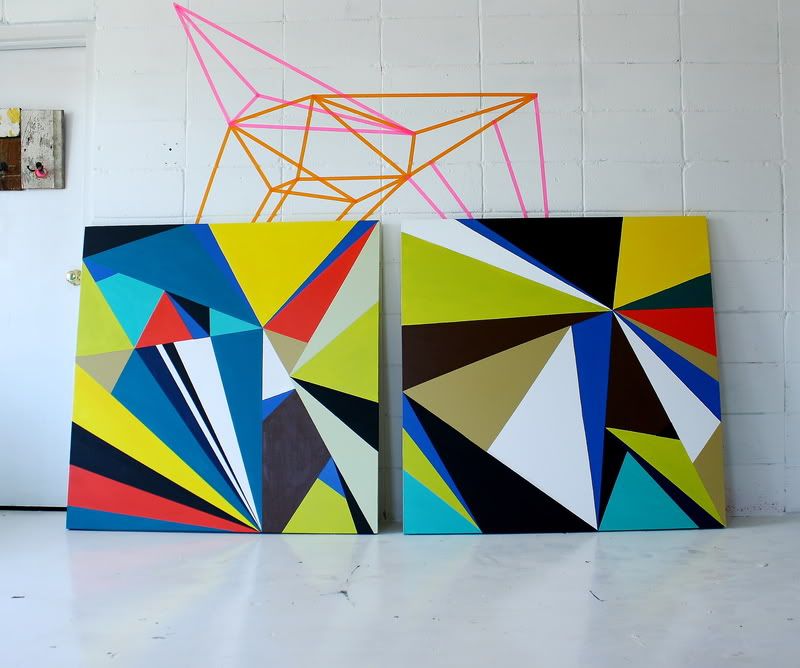 800x668 Painted Geometric Triangle Canvas Home Decor - Triangle Painting