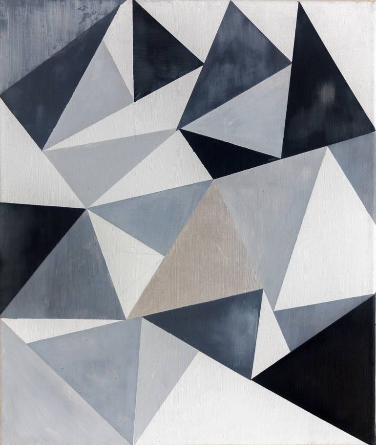 770x910 Saatchi Art Game Of The Triangles Painting By Dominik Kozaric - Triangle Painting