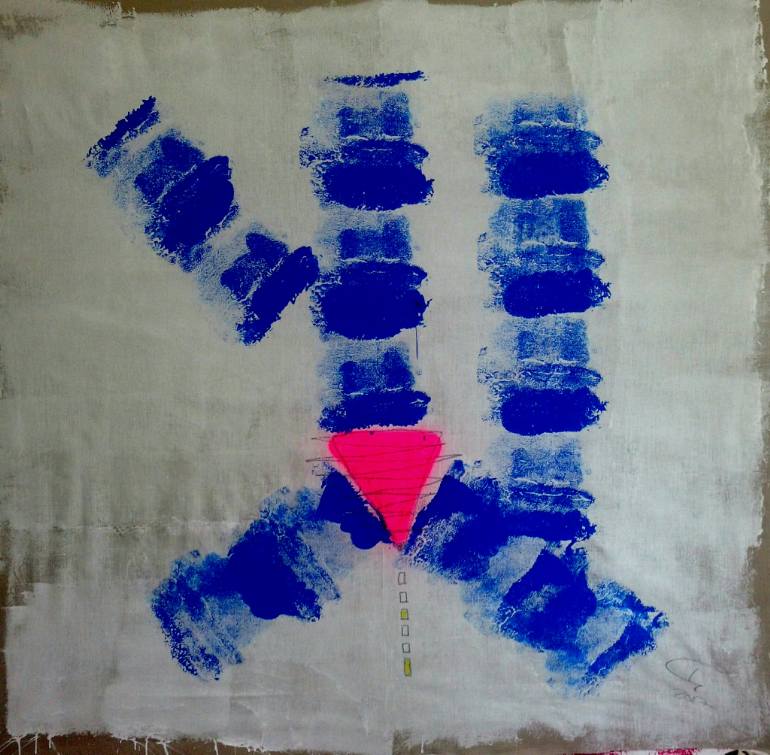 770x755 Saatchi Art The Spine And The Triangle Painting By Theda Gutenberg - Triangle Painting