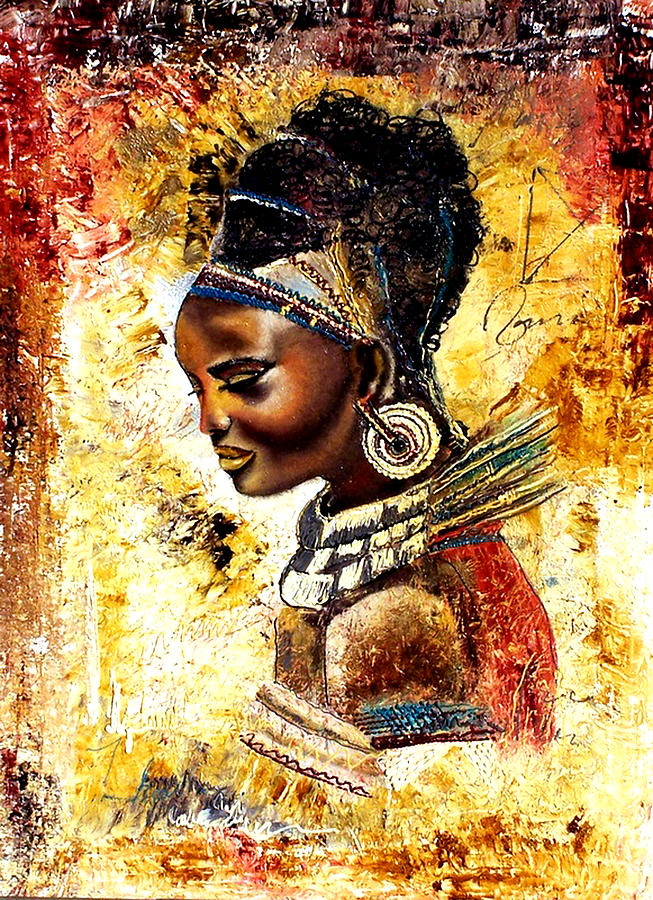 653x900 African Tribal Painting By Fehmida Haider - Tribal Art Painting