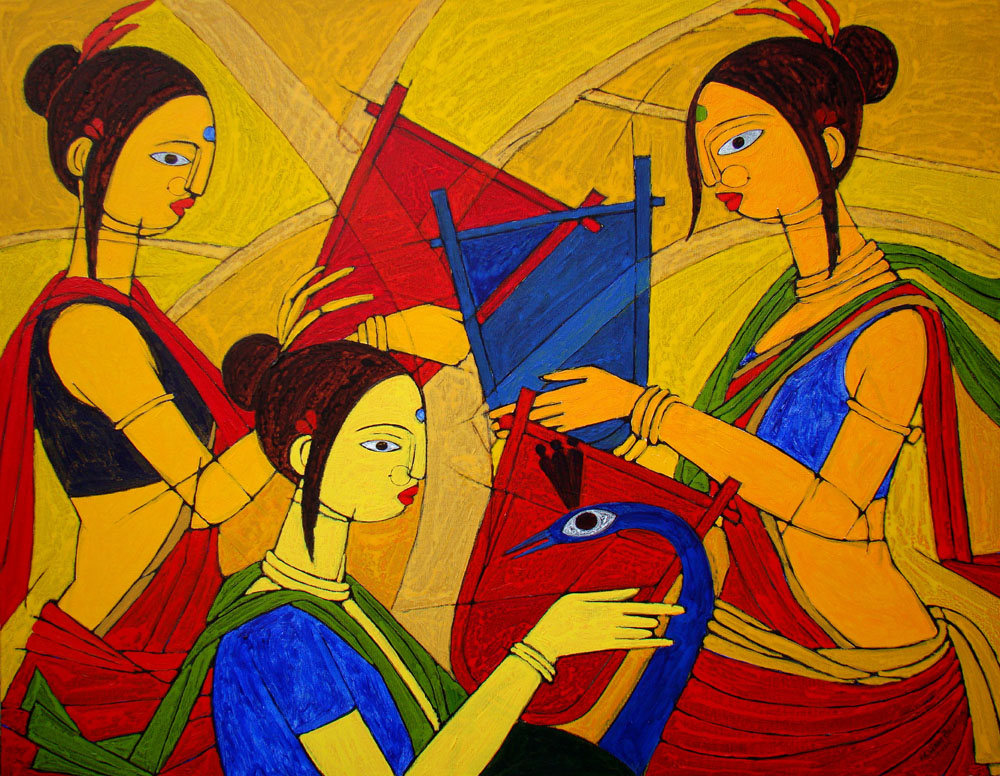 1000x776 Buy Authentic Indian Contemporary Art And Modern Paintings In India - Tribal Art Painting