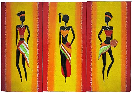 425x299 Buy Nirmitee 3d Tribal Art Painting With Shilpkar Work Set Of 3 - Tribal Art Painting