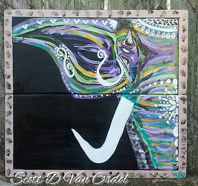 400x376 Modern Abstract Ceremonial Tribal Elephant Art By Sdv Painting - Tribal Elephant Painting