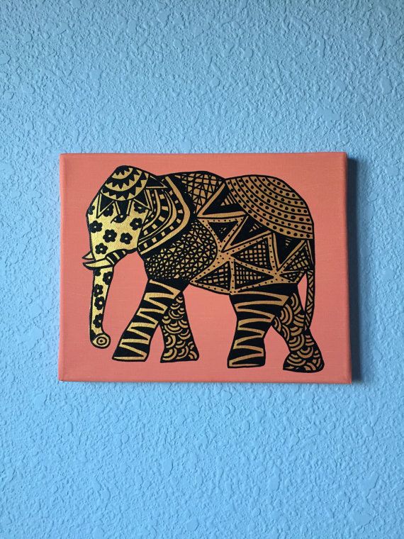 570x760 Tribal Elephant Painting Wall Decor Canvas By Californiacanvas - Tribal Elephant Painting
